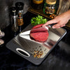 Double Sided Stainless Steel Cutting Board Wheat Grass Cutting Board for Meat Vegetables and Fruits Easy to Handle Kitchen Tools